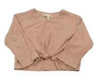 Světlerůžové žebrované triko H&M