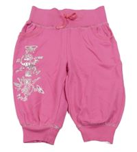 Růžové capri tepláky s potiskem ¨