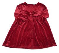 Červené sametové šaty s mašlí St. Bernard