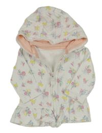 Bílá květinová propínací mikina s kapucí George