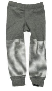 Šedo-pruhované punčochové legíny vel.98-110