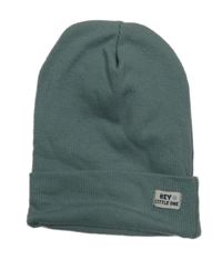 Khaki žebrovaná čepice s nášivkou 