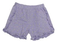 Fialové květinové bavlněné kraťasy Next