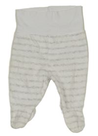 Bílo-šedé pruhované sametové polodupky zn.Ergee