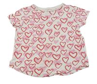 Bílé tričko se srdíčky 