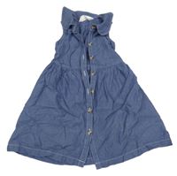 Modré plátěné propínací šaty riflového vzhledu H&M