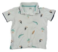 Bílé polo tričko se zvířátky C&A