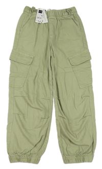 Nové - khaki cuff cargo kalhoty Dunnes Stores 