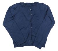 Tmavomodrý propínací svetr