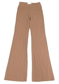 Růžové žebrované flare kalhoty H&M