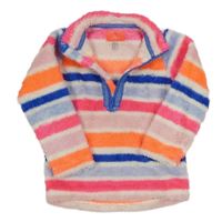 Bílo-barevná pruhovaná chlupatá mikina Joules