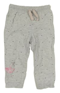 Šedé puntíkaté tepláky s baletkou 