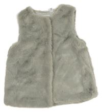 Šedá kožešinová podšitá vesta Okaidi