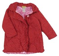 Rubínový puntíkatý manšestrový kabát 