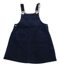 Tmavomodré manšestrové laclové šaty 