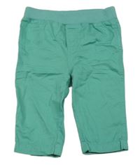 Zelené plátěné kalhoty s úpletovým pasem Topomini