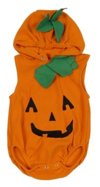 Kostým - Oranžové fleecová body s kapucí - dýně 