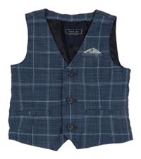 Tmavomodrá melírovano/kostkovaná společenská vest Next