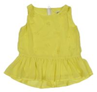 Žlutý šifonový top s kytičkami H&M