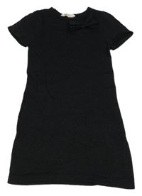 Černé pletené třpytivé šaty s mašlí H&M