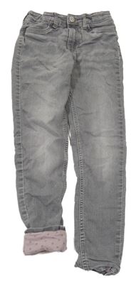Šedé podšité skinny rifle H&M