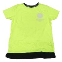 Neonově zelené tričko s potiskem Primark