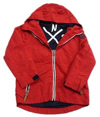Červená šusťáková jarní bunda s kapucí Next