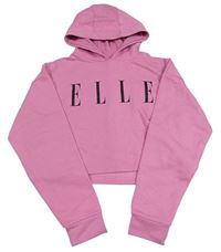 Světlerůžová crop mikina s logem Elle