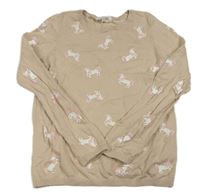Béžový svetr s jednorožci H&M