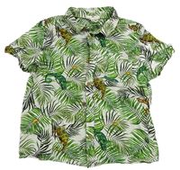 Bílo-zelená košile H&M