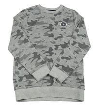 Šedo-tmavošedá army mikina s míčem F&F