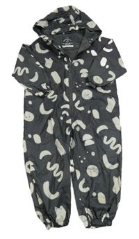 Šedá šusťáková jarní kombinéza se vzorem a kapucí George 