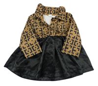 Černo-béžové šaty se vzorem Shein