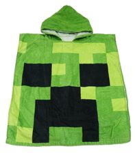 Zelené froté osuškové pončo s kapucí 