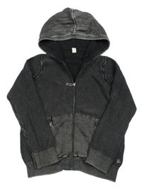 Tmavošedo-šedá vzorovaná propínací mikina s kapucí Esprit