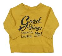 Okrová mikina s nápisem H&M