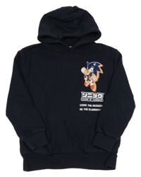 Tmavomodrá mikina se Sonicem a kapucí 
