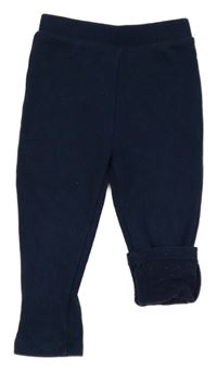 Tmavomodré žebrované legíny Primark 