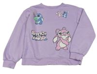 Lila oversize mikina se Stitchem Primark