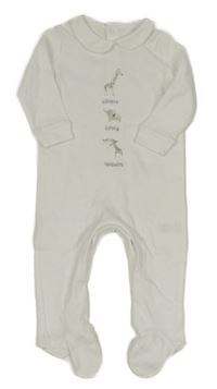 Bílý overal se zvířátky a límečkem Matalan