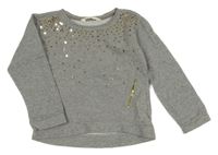 Šedo-zlatá mikina s flitry H&M