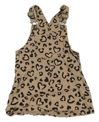 Béžovo-černé vzorované riflové laclové šaty F&F