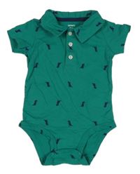 Zelené body s dinosaury a límečkem Carter´s 