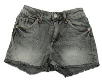 Šedé riflové roztřepené kraťasy H&M