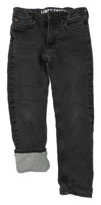 Tmavošedé podšité skinny fit rifle H&M