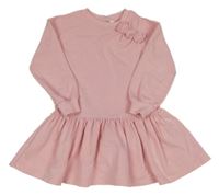 Světlerůžové teplákové šaty s mašlí H&M