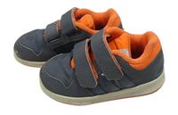 Tmavošedo-křiklavě oranžové botasky s logem a pruhy Adidas vel. 23