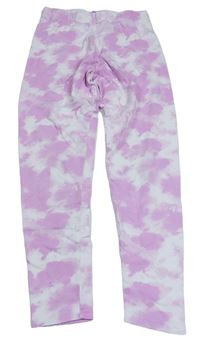 Bílo-růžové batikované legíny PRIMARK