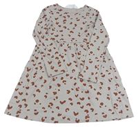 Šedobéžovo-hnědé vzorované šaty H&M