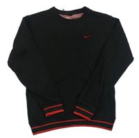 Černo-červená mikina s logem a pruhy Nike